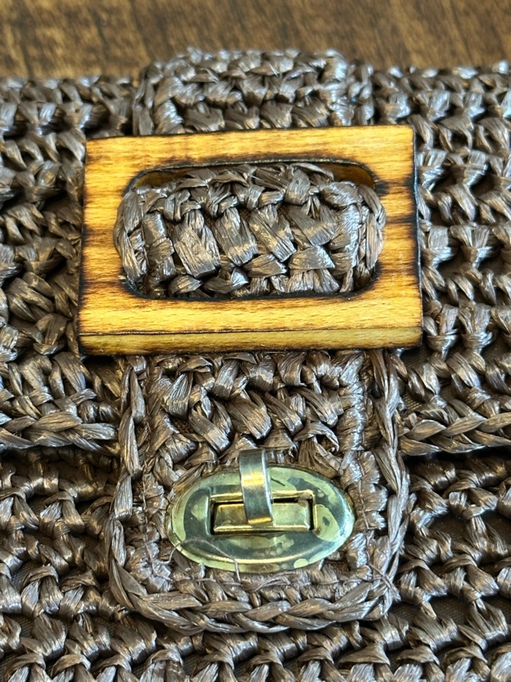 Vintage 1960s Raffia Woven Handbag | Made in Japan | Boho MCM - Picture 3 of 9